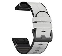 Wigento Cinturino di ricambio per Garmin Fenix 6X/6X Pro, in similpelle, in silicone, colore: grigio