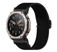 Wigento Cinturino elastico in nylon per Amazfit T Rex Ultra 2, regolabile, morbido e confortevole, facile da indossare, flessibile (nero)