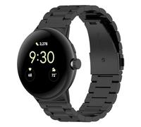 Wigento Cinturino in acciaio inox per Google Pixel Watch 4/3/2/1, 45 mm, chiusura pieghevole, regolabile, robusto ed elegante, cinturino in metallo (nero)