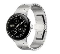 Wigento Cinturino in acciaio inox per Google Pixel Watch 4/3 45 mm, chiusura a farfalla, regolabile, robusto ed elegante, cinturino in metallo (nero)