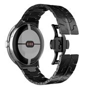 Wigento Cinturino in alluminio per Google Pixel Watch 4 45 mm/Google Pixel Watch 3 45 mm, chiusura a farfalla, regolabile, leggero e robusto, cinturino in metallo (nero)