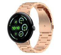Wigento Cinturino in metallo per Google Pixel Watch 4/3/2/1, 41 mm, chiusura rapida, regolabile, traspirante (oro rosa)
