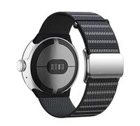 Wigento Cinturino in nylon per Google Pixel Watch 4 3 2 1, 45 mm, chiusura magnetica, regolabile, in tessuto, comodo e leggero (nero)