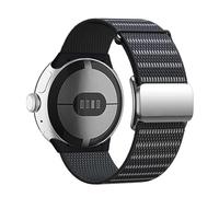 Wigento Cinturino in nylon per Google Pixel Watch 4 + 3 41 mm/2/1, chiusura magnetica, regolabile, in tessuto, comodo e leggero (nero)