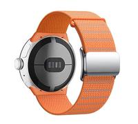 Wigento Cinturino in nylon per Google Pixel Watch 4 + 3 41 mm/2/1, chiusura magnetica, regolabile, in tessuto, comodo e leggero (arancione)