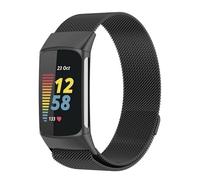 Wigento Cinturino in rete per Fitbit Charge 6/5, con chiusura magnetica, colore nero