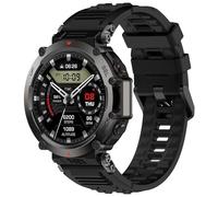 Wigento Cinturino in silicone per Amazfit T Rex Ultra, design sportivo, regolabile, comodo, facile da cambiare, resistente (nero)