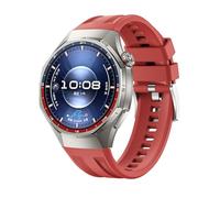 CINTURINO WIGENTO Design senza cuciture, per Huawei Watch GT 6 Pro, regolabile, doppia scanalatura Rosso, Argento, Silicone