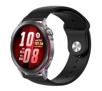 Wigento Cinturino in silicone per Huawei Watch GT Runner 2, regolabile, ergonomico, morbido e confortevole, su misura (nero)