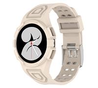 Wigento Cinturino in silicone per Samsung Galaxy Watch 5 Pro 45 mm con cassa integrata, color crema