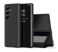 Wigento Custodia a libro per Samsung Galaxy Z Fold8 Ultra 5G, design a specchio trasparente, funzione leggio, antiurto, a 360 gradi, nero