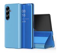 Wigento Custodia a libro per Samsung Galaxy Z Fold8 Ultra 5G, design a specchio trasparente, funzione leggio, antiurto a 360 gradi (blu)