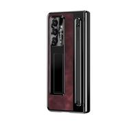 Wigento Custodia a libro per Samsung Galaxy Z Fold8 Ultra 5G, design retrò jazz, scomparto per carte di credito, funzione di supporto, antiurto, 360 gradi, H9, in vetro duro (rosso)