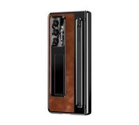 Wigento Custodia a libro per Samsung Galaxy Z Fold8 Ultra 5G, design retrò jazz, scomparto per carte di credito, funzione di supporto, antiurto, 360 gradi, H9, in vetro duro (arancione)