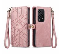 Wigento Custodia a portafoglio in ecopelle per Honor 200 Lite, con passante, colore: rosa