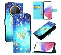 Wigento Custodia a portafoglio per Honor Magic 7 Lite / X9c, in ecopelle, motivo a libro