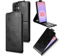 Wigento Custodia a portafoglio per Samsung Galaxy A57 5G, flip verticale, scomparto per carte, chiusura magnetica, funzione di supporto, antiurto, colore nero