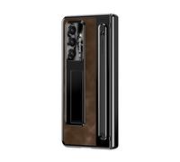 Wigento Custodia a portafoglio per Samsung Galaxy Z Fold8 Ultra 5G, design retrò jazz, scomparto per carte di credito, funzione di supporto, antiurto, 360 gradi, H9, vetro rigido (caffè)