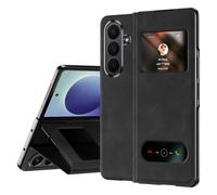Wigento Custodia a portafoglio per Samsung Galaxy Z Fold8 Ultra 5G, design retrò jazz, scomparto per carte di credito, funzione di supporto, antiurto, 360 gradi, H9, in vetro duro (nero)