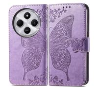 Wigento Custodia a portafoglio per Xiaomi Redmi 17C 4G / 14C 4G | motivo con farfalle e fiori, scomparto per carte di credito, funzione leggio, cinturino da polso, resistente agli urti