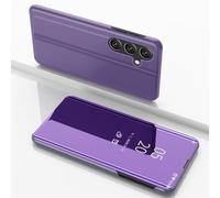 Wigento Custodia a specchio per Samsung Galaxy S25 FE 5G, con funzione Wake Up, colore viola