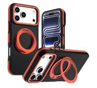 Wigento Custodia ad anello per Apple iPhone 18 Pro / 17 Pro, arancione | Anello magnetico, cavalletto a 360 gradi, design bicolore, pulsanti hardware, protezione della fotocamera