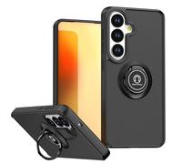 Wigento Custodia ad anello per Samsung Galaxy S26 5G, in TPU e plastica, resistente agli urti, anello magnetico, aperture precise, robusta custodia (nero)