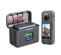 Wigento Custodia di ricarica Air Battery con display a colori per fotocamera Insta360 X4 USB-C