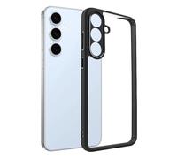 Wigento Custodia ibrida per Samsung Galaxy S25 FE 5G, in TPU satinato e policarbonato trasparente, colore nero
