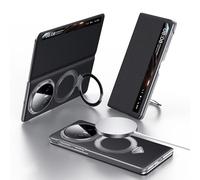 Wigento Custodia in pelle per Honor Magic V5 SULADA Premium MagSafe Smart View con finestra, colore nero