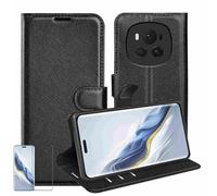 Wigento Custodia in pelle sintetica per Honor Magic 6 Pro + 4D Curved H9 vetro duro
