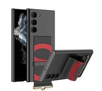 Wigento Custodia in silicone TPU per Samsung Galaxy S23, con supporto per cinturino, colore: nero