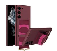 Wigento Custodia in silicone TPU per Samsung Galaxy S23, con supporto per cinturino, colore: rosso