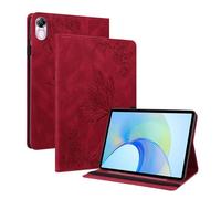 Wigento Custodia in similpelle per Honor Pad X9/X8 Pro, motivo farfalla, colore: rosso