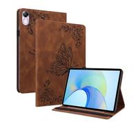 Wigento Custodia in similpelle per Honor Pad X9/X8 Pro, motivo farfalla, marrone