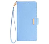 Wigento Custodia in similpelle per Xiaomi Redmi 15C 5G / 4G, con scomparti per carte di credito e catena, blu