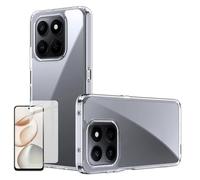 Wigento Custodia in TPU + vetro protettivo per Honor 400 Smart 4G 9H vetro Bundle Cover trasparente