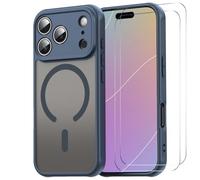 Wigento Custodia magnetica + 2 vetri protettivi per Apple iPhone 17 Pro Max | Set completo compatibile con MagSafe, protezione esatta della fotocamera, retro opaco, telaio in TPU