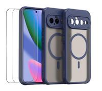 Wigento Custodia magnetica + 2 vetri protettivi per Google Pixel 11 Pro XL | Set completo di protezione della fotocamera, retro opaco, telaio in TPU, cover posteriore in policarbonato