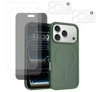 Wigento Custodia magnetica 6 in 1 per Apple iPhone 18 Pro con set di vetro | Compatibile con MagSafe, 2 vetri protettivi HD, 2 protezioni per fotocamera, 1 vetro privacy, custodia in TPU e policarbonato