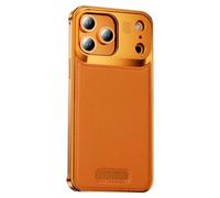 Wigento Custodia magnetica per Apple iPhone 17 Pro Max, protezione completa per fotocamera, retro decorato, antiurto (arancione)