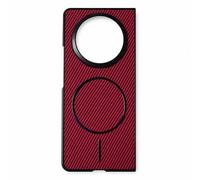 Wigento Custodia magnetica per Honor Magic V6, compatibile con MagSafe, struttura in carbonio, resistente agli urti, con protezione per fotocamera (rosso)