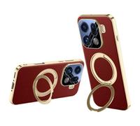 Wigento Custodia magnetica per Oppo Find X9 Pro 5G con supporto ad anello | Funzione di supporto a 360 gradi, anello magnetico, retro in acrilico, vetro per fotocamera integrato, angoli airbag