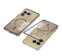 Wigento Custodia magnetica per Sony Xperia 1 VIII, compatibile con MagSafe, telaio in metallo, design opaco, custodia antiurto (oro)