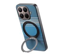 Wigento Custodia magnetica per Xiaomi 17T Pro, compatibile con supporto inclinabile, protezione completa per la fotocamera, retro fantasia antiurto (blu)