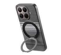 Wigento Custodia magnetica per Xiaomi 17T Pro, compatibile con supporto ribaltabile, protezione completa per la fotocamera, retro fantasia antiurto (nero)