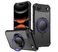Wigento Custodia MagSafe per Apple iPhone 17 Air con supporto ad anello a 360 gradi, protezione per fotocamera, viola