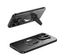 Wigento Custodia MagSafe per Oppo Find X9 Pro con supporto pieghevole e anello magnetico, nero
