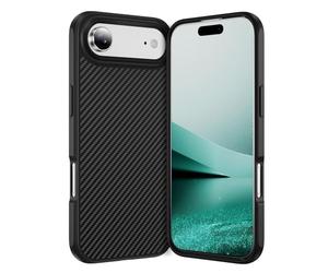 Wigento Custodia per Apple iPhone 17 Air MagSafe Carbon Design Skin Feel TPU/PC, colore nero