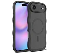 Wigento Custodia per Apple iPhone 17 Air MagSafe Skin Feel Wave Texture Design Nero